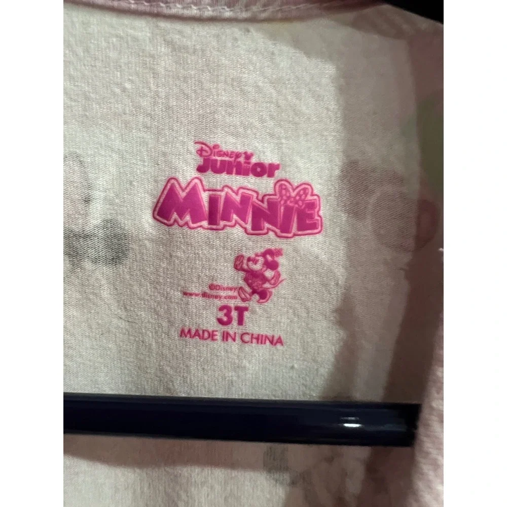 Disney Junior Minnie Mouse Pink Gingham Ruffle Sleeve Dress 3T 74D0924MI